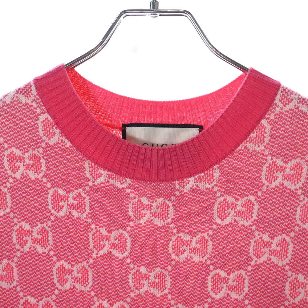 GUCCI(グッチ) GG jacquard Wool Knit Dress 629464 XKBHQ GGジャカード ウール ニットワンピース ドレス ピンク レディース