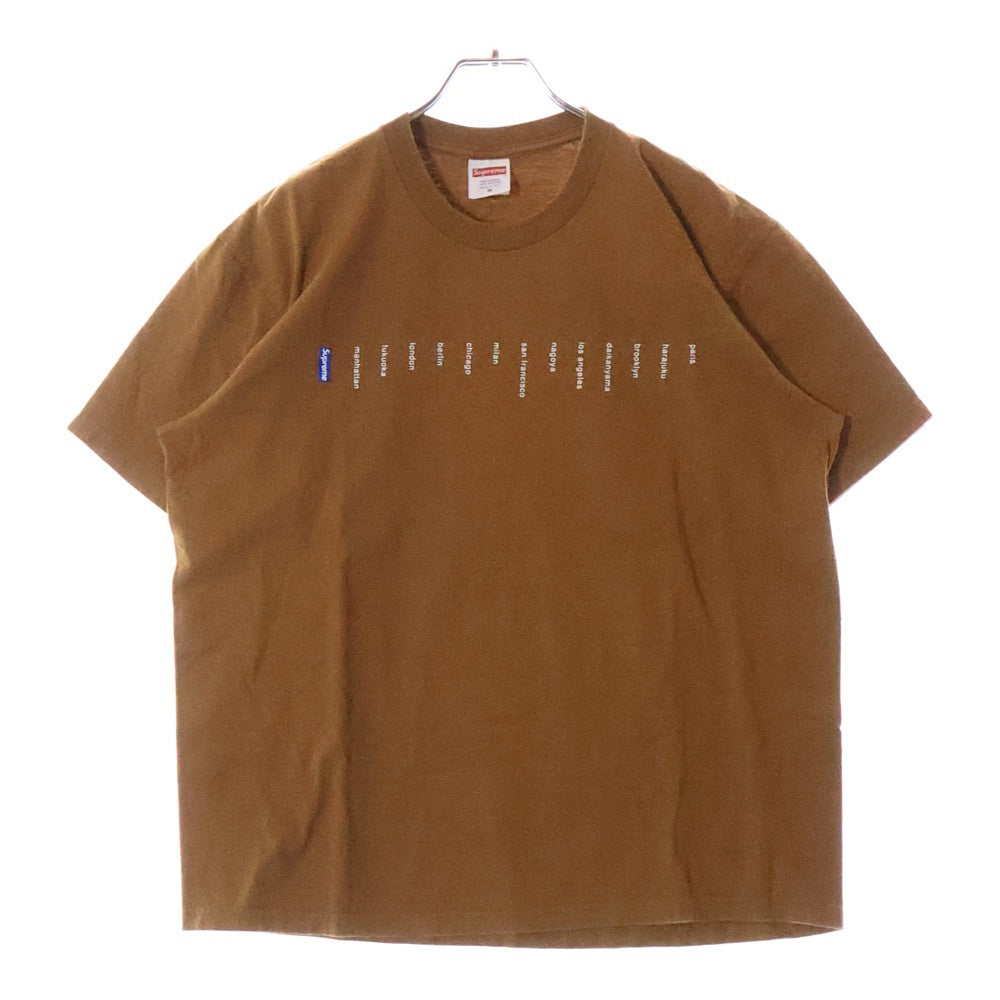 SUPREME(シュプリーム) 23SS Location Tee ロケーション半袖Tシャツ ブラウン