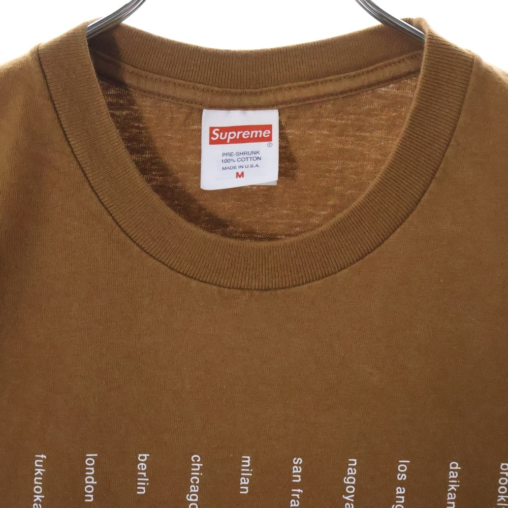 SUPREME(シュプリーム) 23SS Location Tee ロケーション半袖Tシャツ ブラウン