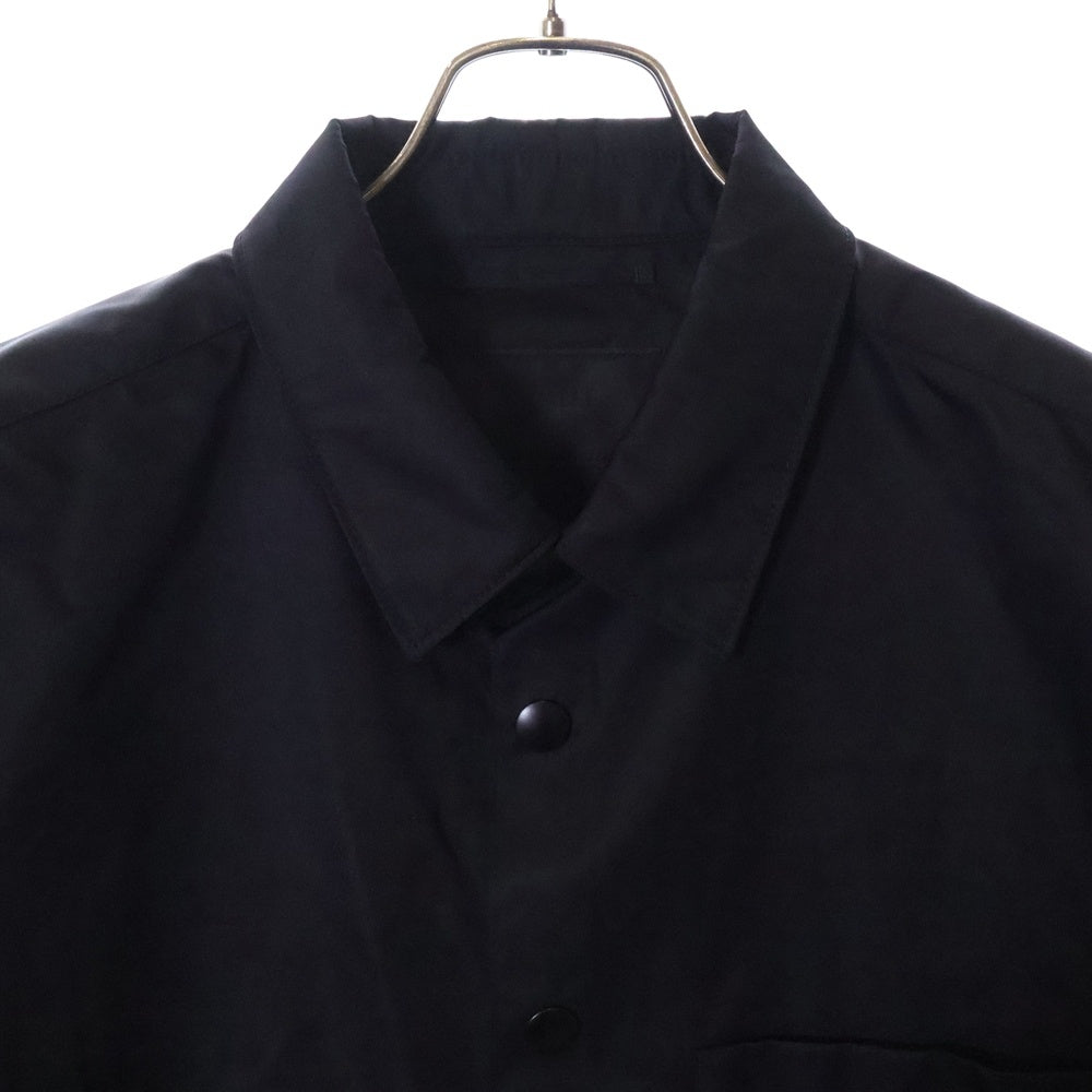 PRADA(プラダ) 20AW Re-Nylon Triangle Logo Snap Button Shirt SC514 S202 1WQ8 リナイロン トライアングルロゴスナップボタンシャツ ナイロン長袖シャツ ブラック