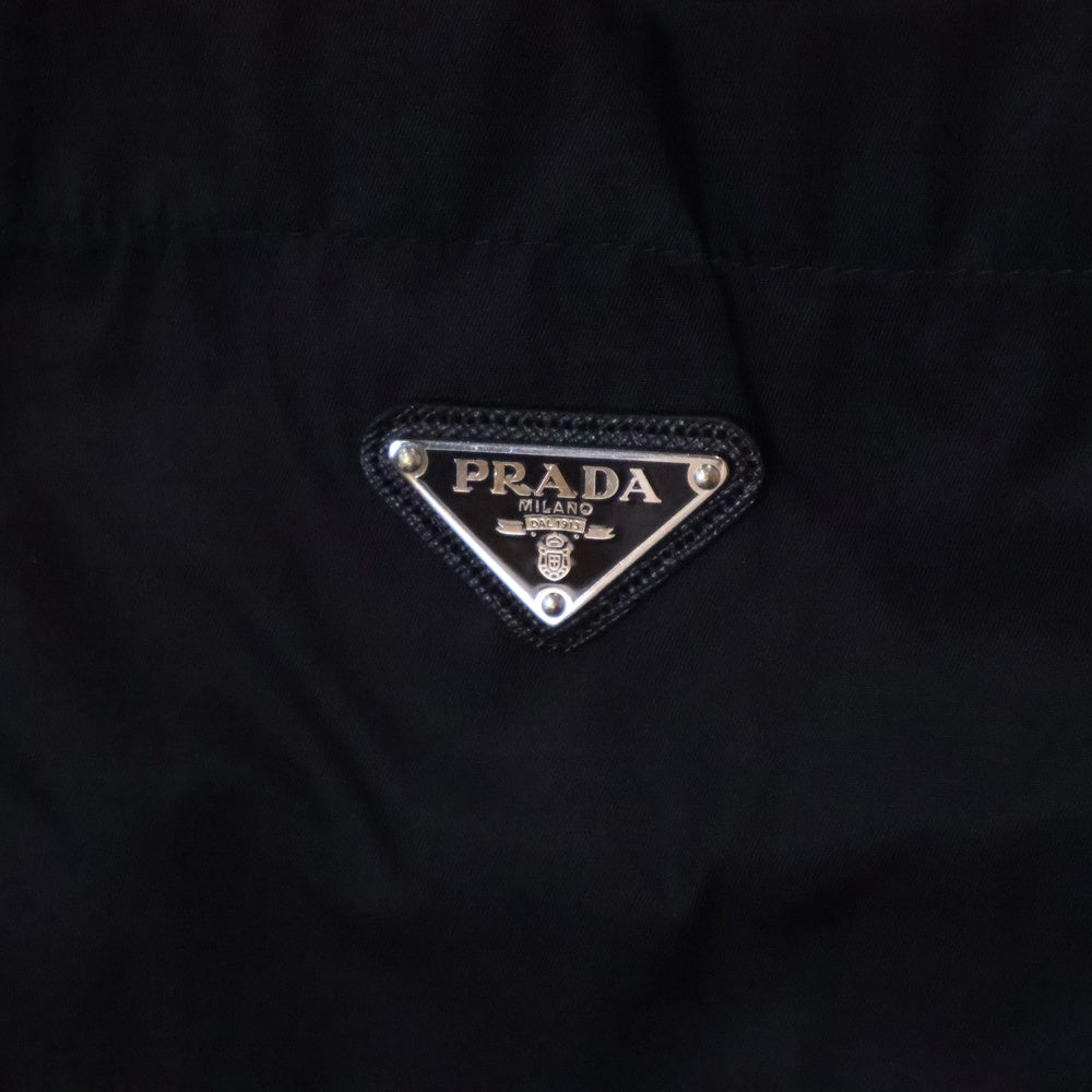PRADA(プラダ) 20AW Re-Nylon Triangle Logo Snap Button Shirt SC514 S202 1WQ8 リナイロン トライアングルロゴスナップボタンシャツ ナイロン長袖シャツ ブラック