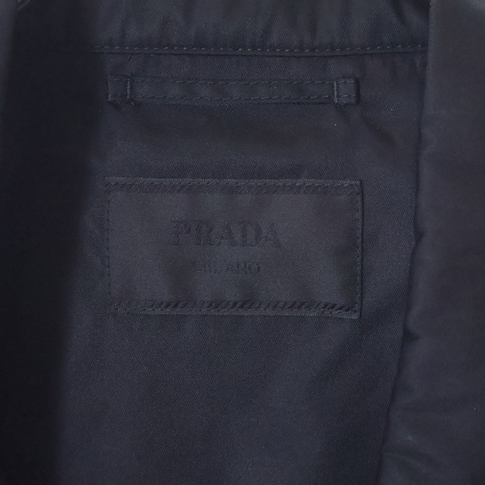 PRADA(プラダ) 20AW Re-Nylon Triangle Logo Snap Button Shirt SC514 S202 1WQ8 リナイロン トライアングルロゴスナップボタンシャツ ナイロン長袖シャツ ブラック