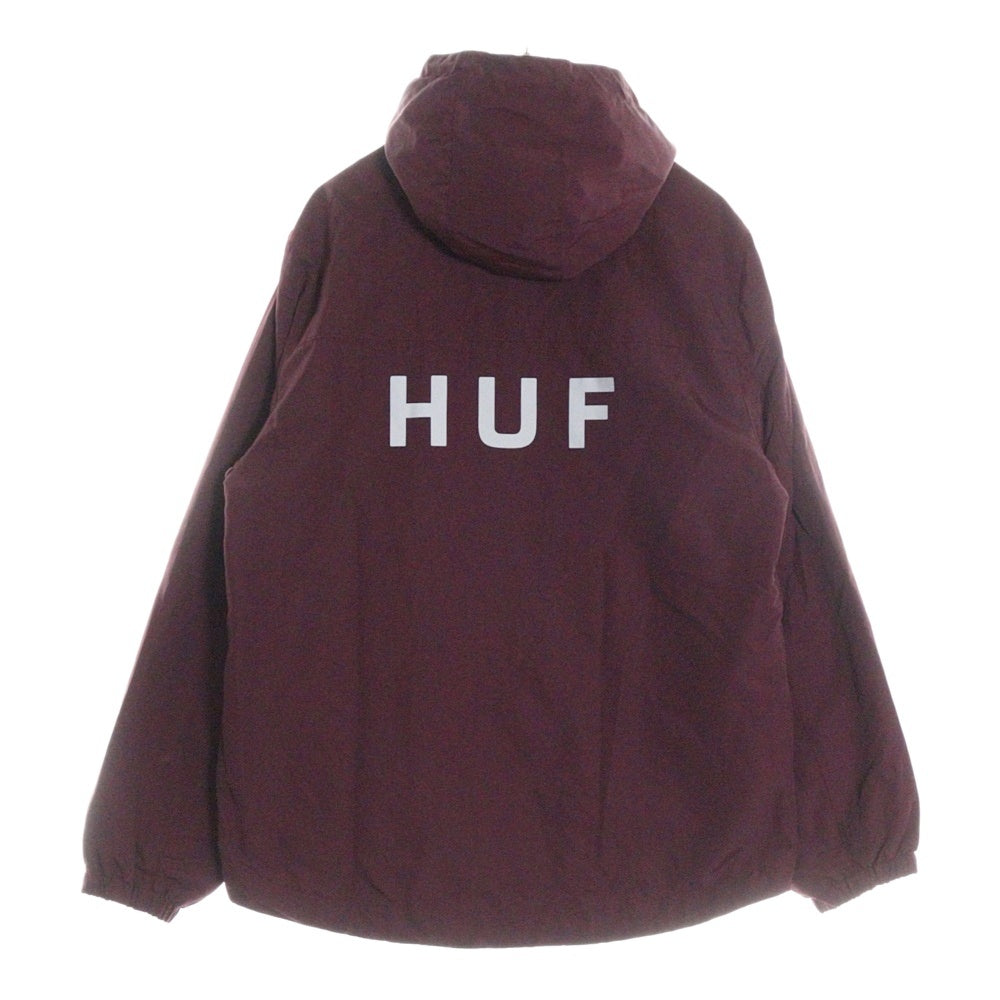 HUF(ハフ) ESSENTIALS ZIP STANDARD SHELL JACKET JK00330 エッセンシャル ジップ スタンダートシェルジャケット ナイロンジャケット ワインレッド