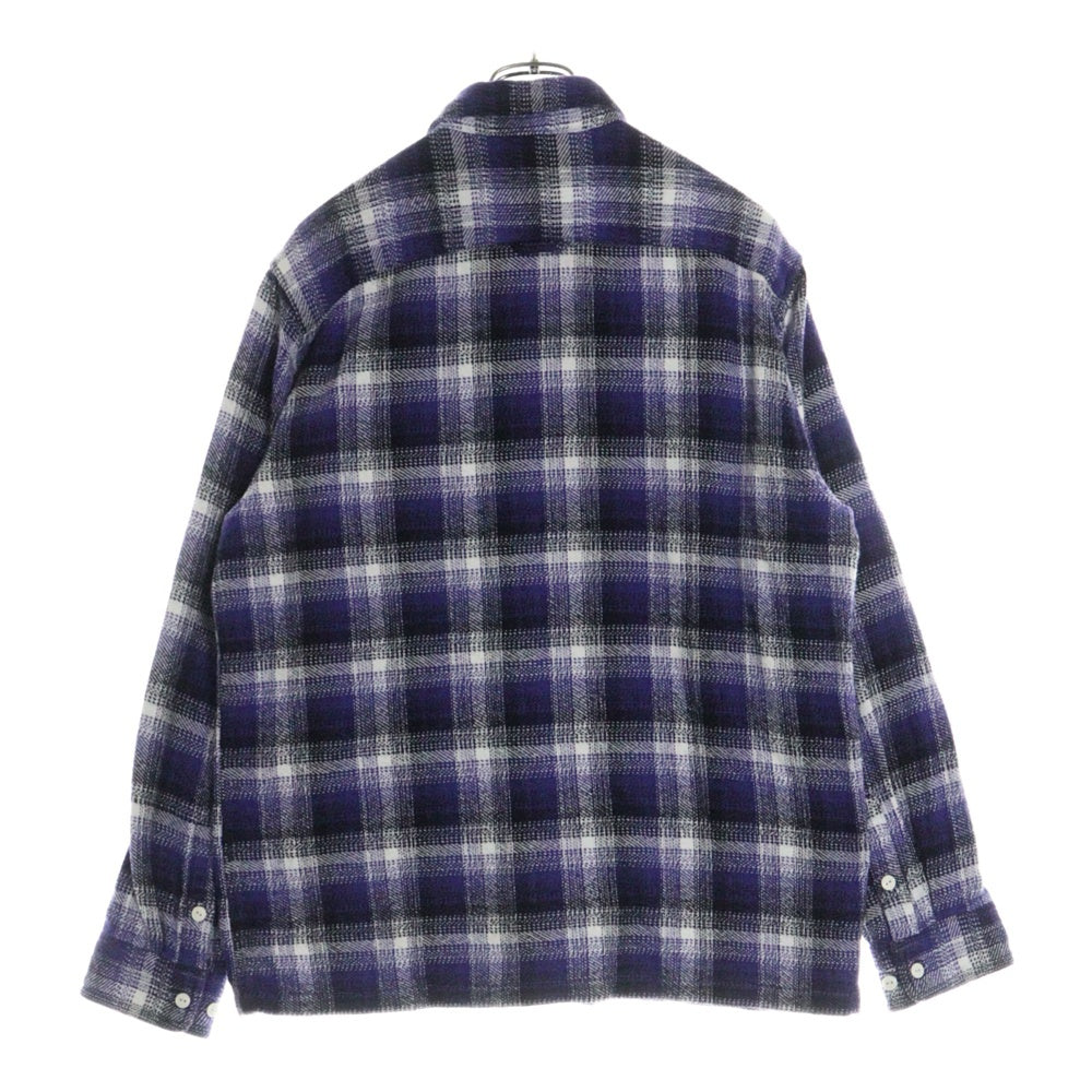 HUF(ハフ) HOMBRE PLAID L/S SHIRT チェック長袖ネルシャツ パープル