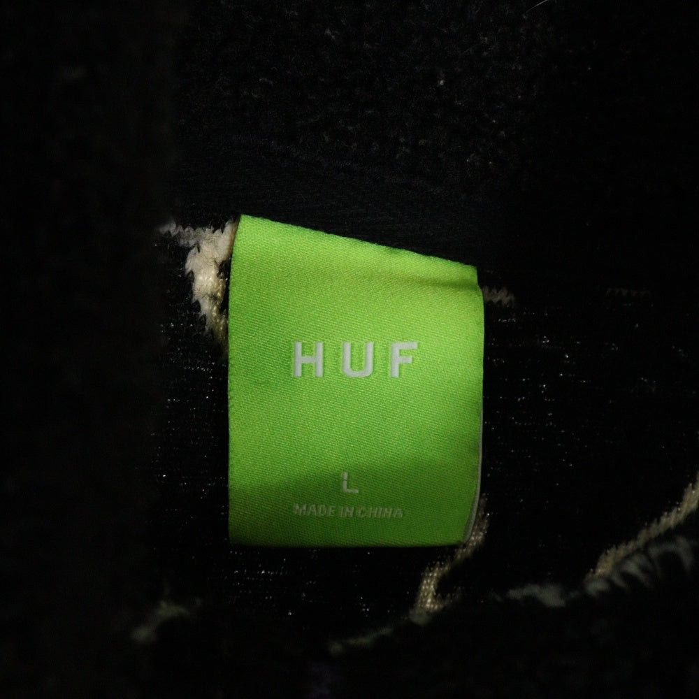HUF(ハフ) QUAKE SHERPA 1/4 ZIP FLEECE JACKET FL00185 ハーフジップフリースジャケット ブラック