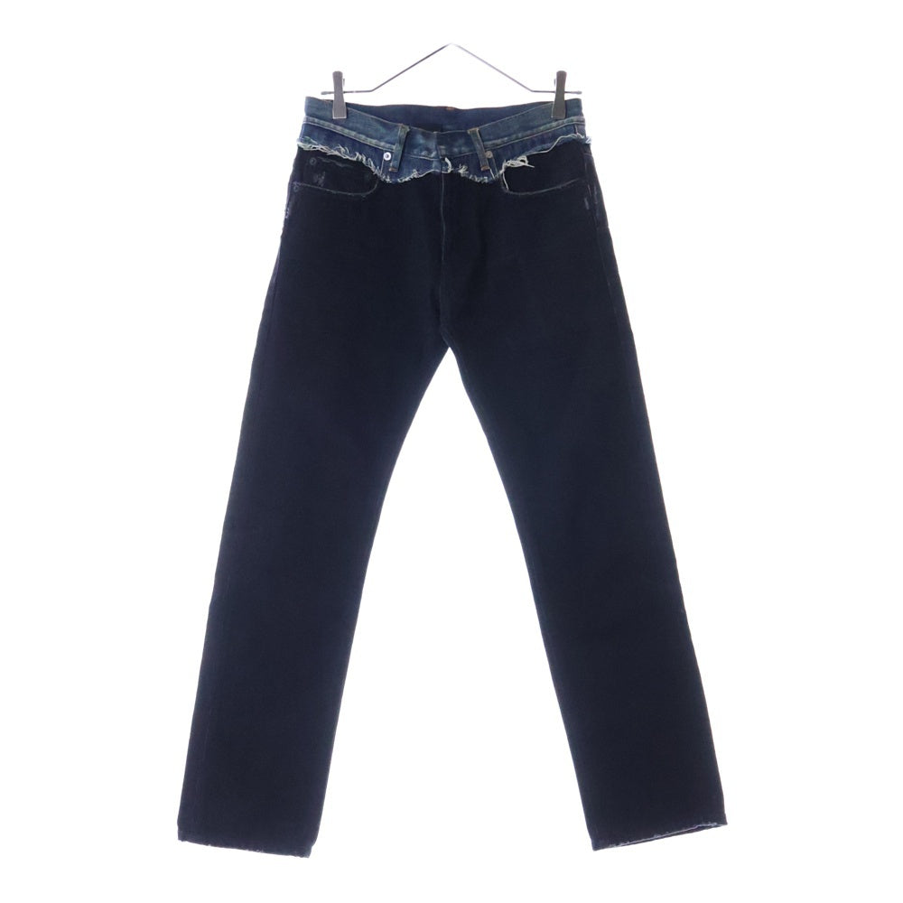 Dior HOMME(ディオールオム) エディ期 ボタンフライ コンバイン スキニーデニムパンツ ブラック 6HH1013307