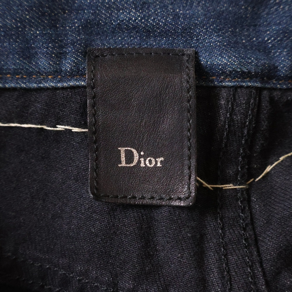 Dior HOMME(ディオールオム) エディ期 ボタンフライ コンバイン スキニーデニムパンツ ブラック 6HH1013307
