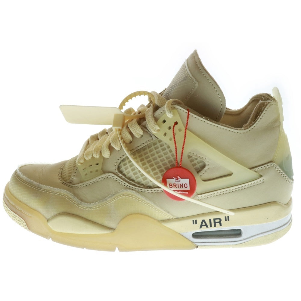NIKE(ナイキ) ×OFF-WHITE WMNS AIR JORDAN 4 SP SAIL CV9388-100 オフホワイト ウィメンズ エアジョーダン4 セイル ハイカットスニーカー アイボリー US10/27.0cm