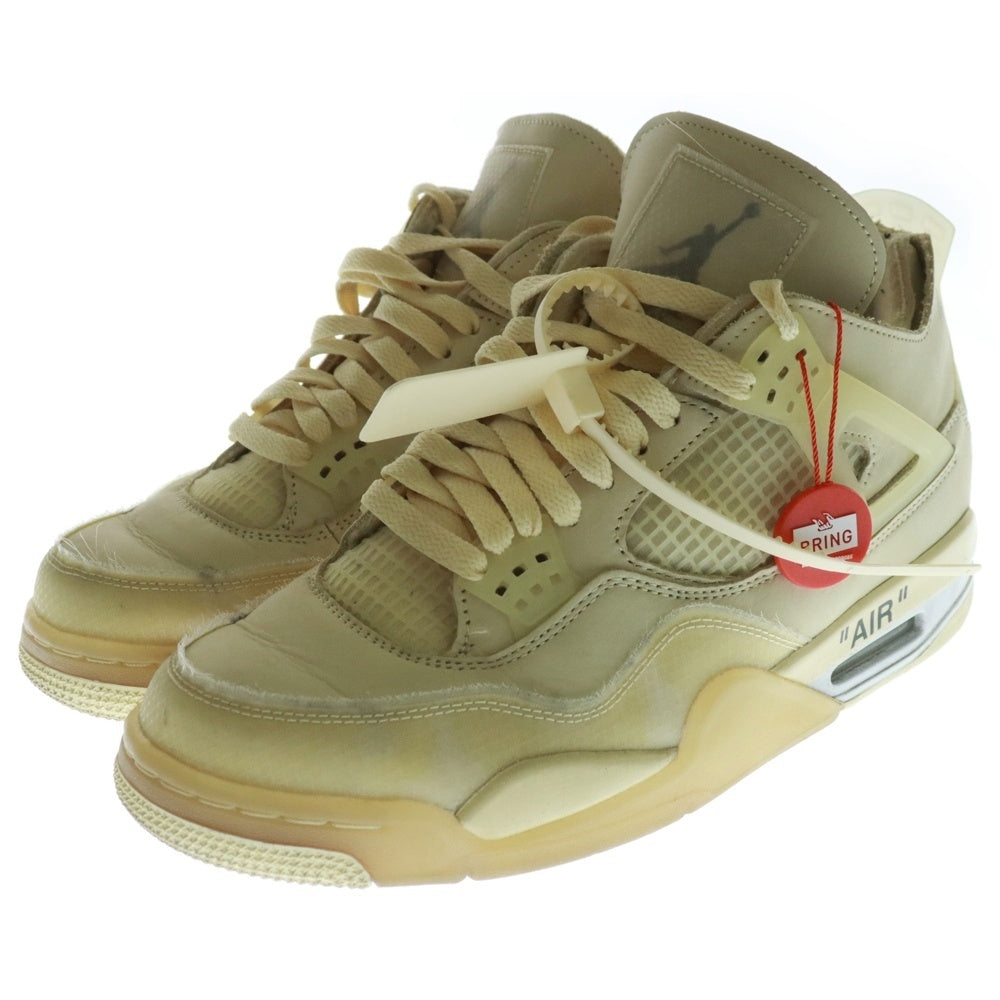 NIKE(ナイキ) ×OFF-WHITE WMNS AIR JORDAN 4 SP SAIL CV9388-100 オフホワイト ウィメンズ エアジョーダン4 セイル ハイカットスニーカー アイボリー US10/27.0cm