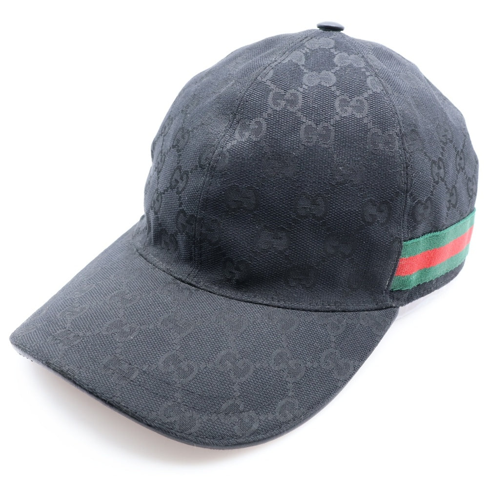GUCCI(グッチ) GGキャンバス シェリーライン キャップ 帽子 ブラック