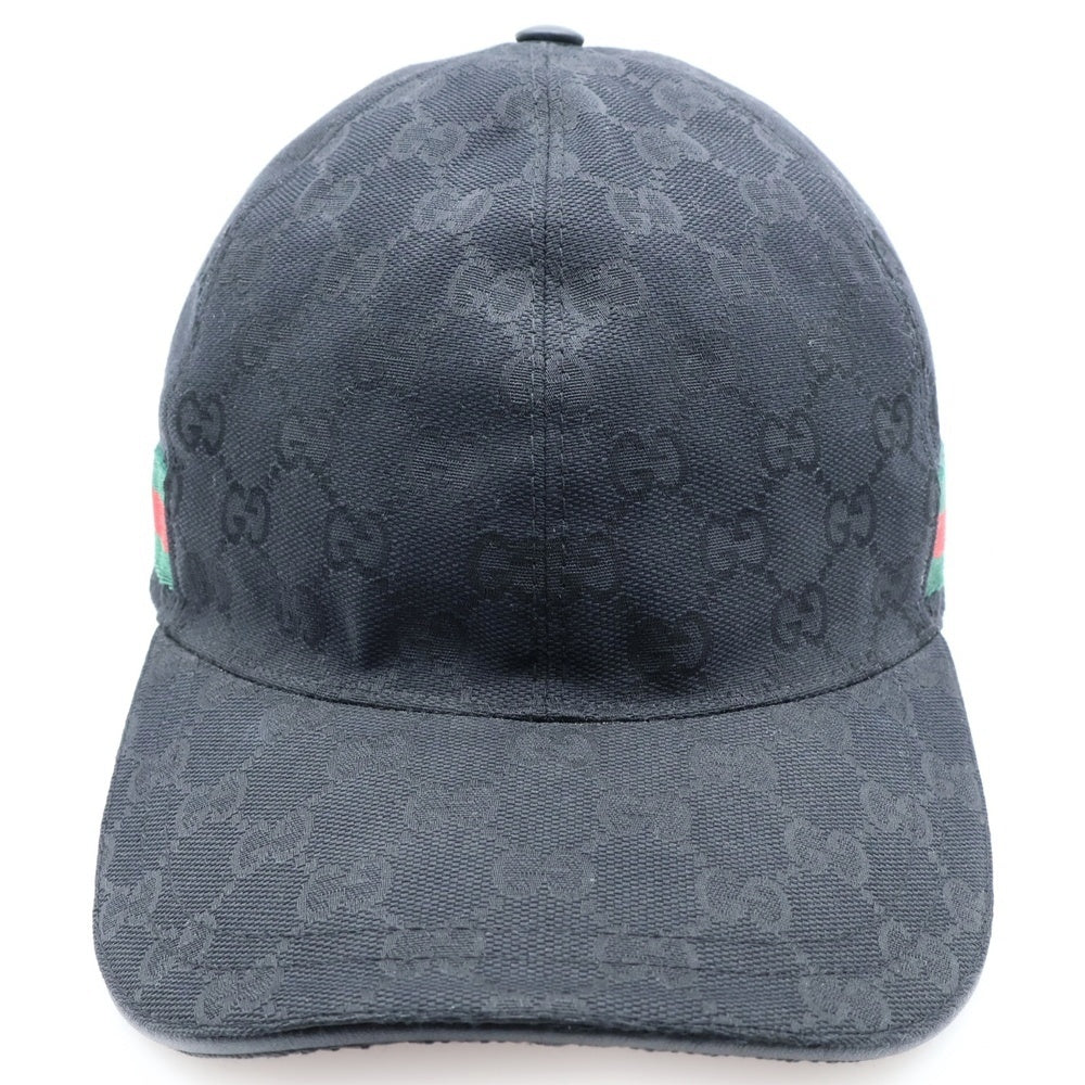 GUCCI(グッチ) GGキャンバス シェリーライン キャップ 帽子 ブラック