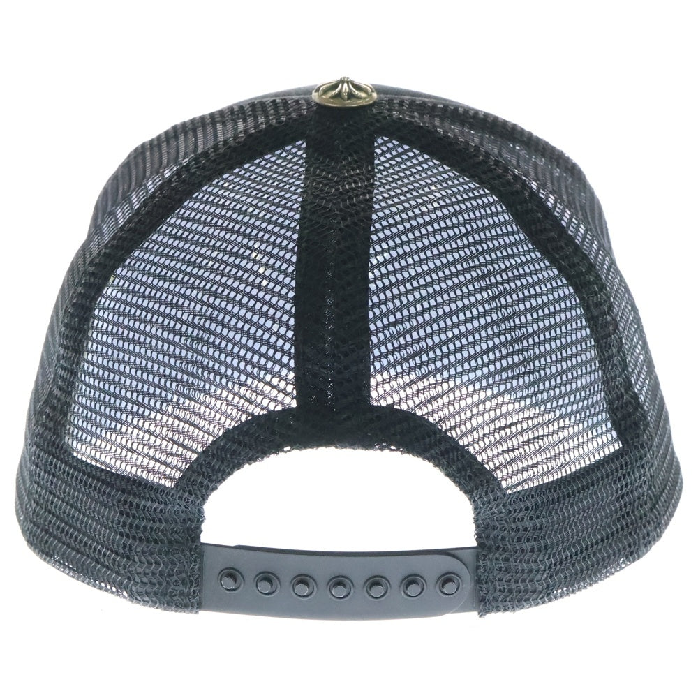 CHROME HEARTS(クロムハーツ) TRUCKER CAP トラッカーキャップ CH刺繍パッチクロスボール付メッシュ帽子 ブラック