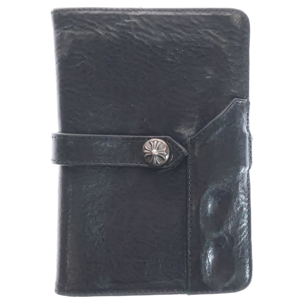 CHROME HEARTS(クロムハーツ) FIELD NOTES COVER クロスボールボタン レザーフィールドノートカバー ブラック