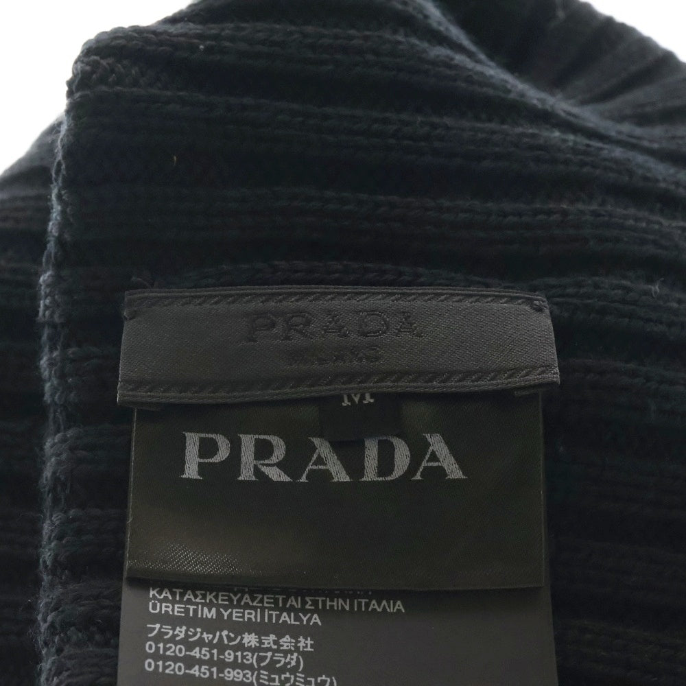 PRADA(プラダ) ウールニット帽子 ビーニー UMD188 ブラック