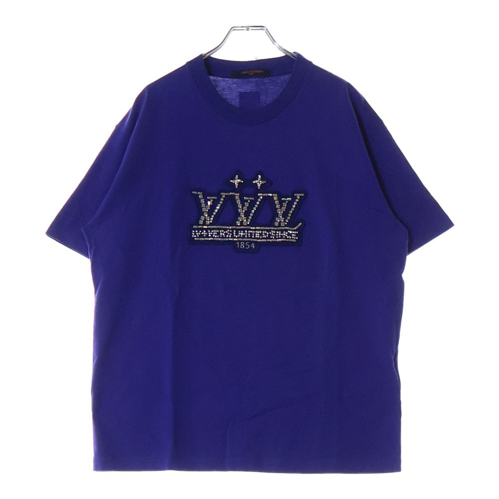 LOUIS VUITTON(ルイヴィトン) 25SS エンベリッシュド ラインストーンコットン半袖Tシャツ RM251M NPG HSY91W ブルー