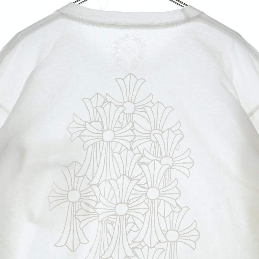 CHROME HEARTS(クロムハーツ) CEM CRS LS Tee 袖ロゴ セメタリークロスプリント クルーネック 長袖Tシャツ カットソー ホワイト