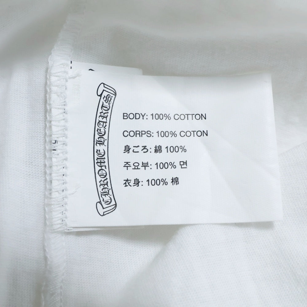 CHROME HEARTS(クロムハーツ) CEM CRS LS Tee 袖ロゴ セメタリークロスプリント クルーネック 長袖Tシャツ カットソー ホワイト