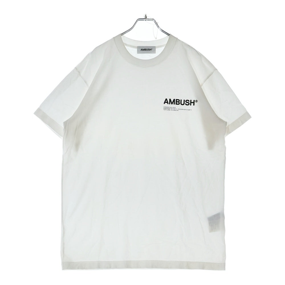AMBUSH(アンブッシュ) S/S LOGO PRINT Tee ロゴ プリント クルーネック 半袖Tシャツ カットソー ホワイト 12114651