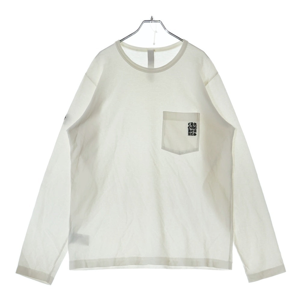 CHROME HEARTS(クロムハーツ) Y NOT L/S Tee ワイノット ロゴ刺繍 長袖Tシャツ カットソー ホワイト