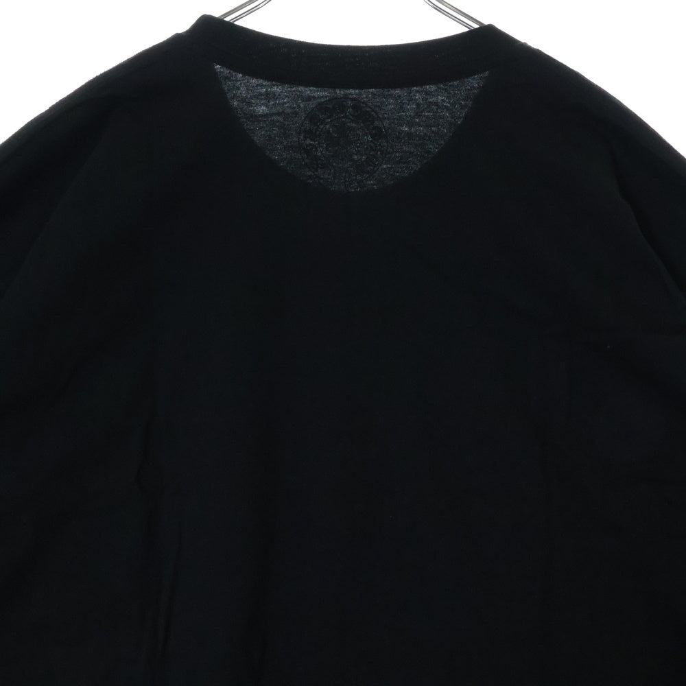 CHROME HEARTS(クロムハーツ) CH T-SHRT 1 ネックロゴプリント クルーネック半袖Tシャツ カットソー ブラック