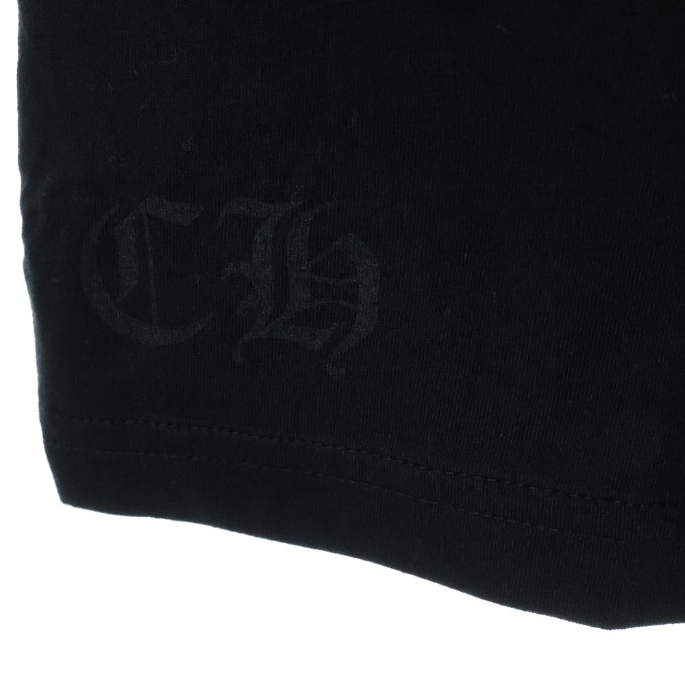 CHROME HEARTS(クロムハーツ) CH T-SHRT 1 ネックロゴプリント クルーネック半袖Tシャツ カットソー ブラック