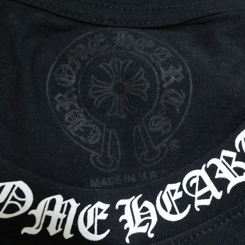 CHROME HEARTS(クロムハーツ) CH T-SHRT 1 ネックロゴプリント クルーネック半袖Tシャツ カットソー ブラック
