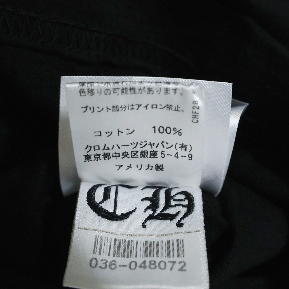 CHROME HEARTS(クロムハーツ) CH T-SHRT 1 ネックロゴプリント クルーネック半袖Tシャツ カットソー ブラック