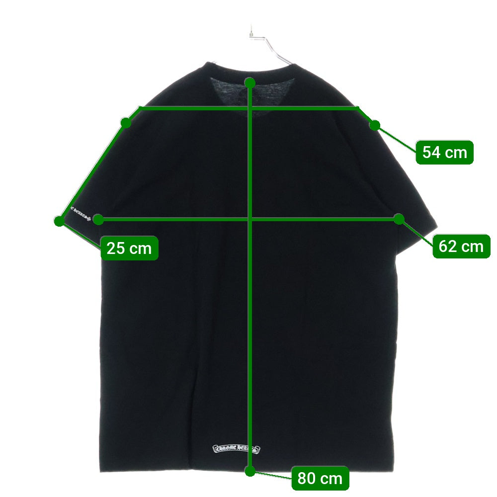 CHROME HEARTS(クロムハーツ) CH T-SHRT 1 ネックロゴプリント クルーネック半袖Tシャツ カットソー ブラック