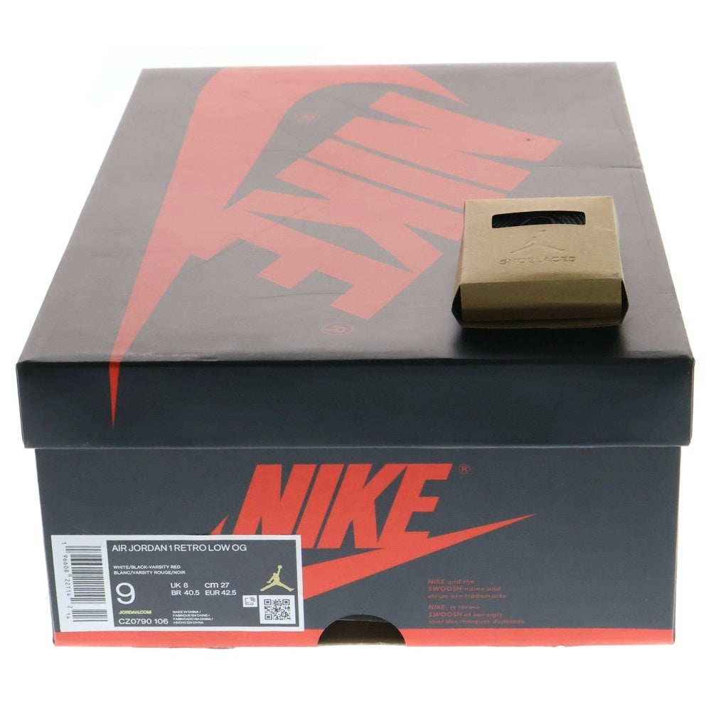 NIKE(ナイキ) AIR JORDAN 1 RETRO LOW OG BLACK TOE CZ0790-106 エアジョーダン1 ブラックトゥ ローカットスニーカー ホワイト/ブラック/レッド US9/27.0cm