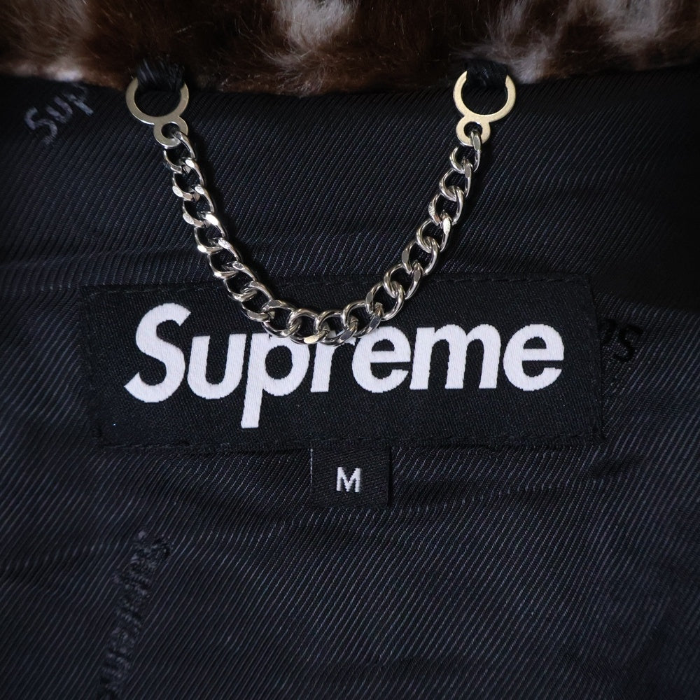 SUPREME(シュプリーム) 21SS Bandana Faux Fur Bomber Jacket バンダナ ファー ボンバーアーチロゴジャケット ブラウン