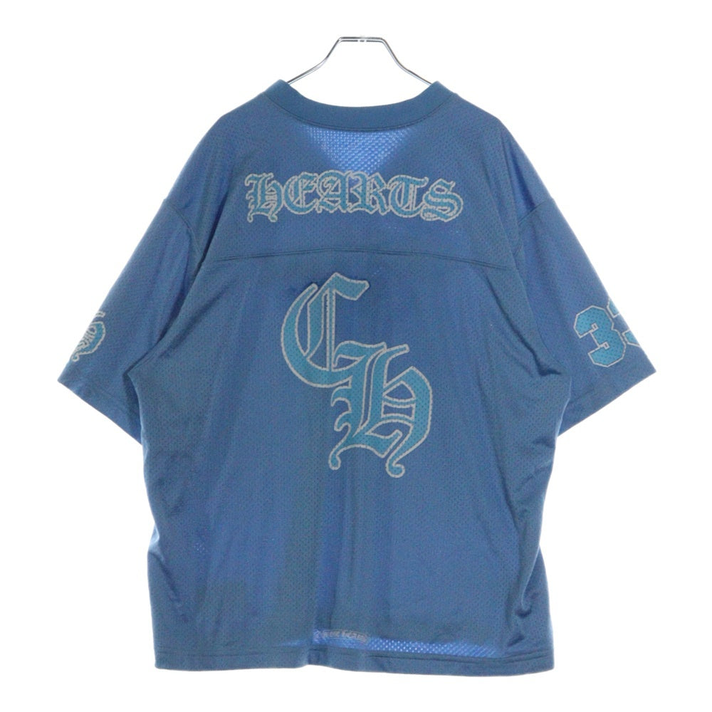 CHROME HEARTS(クロムハーツ) MESH WARM UP JERSEY TEE CHプリントメッシュ半袖Tシャツ ブルー