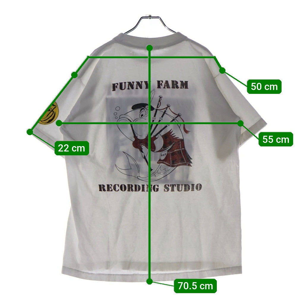 VINTAGE(ヴィンテージ) 90s FUNNY FARM RECORDING STUDIOS T-SHIRT ヴィンテージ ファニーファームレコーディングスタジオズ 両面プリント 半袖Tシャツ ホワイト
