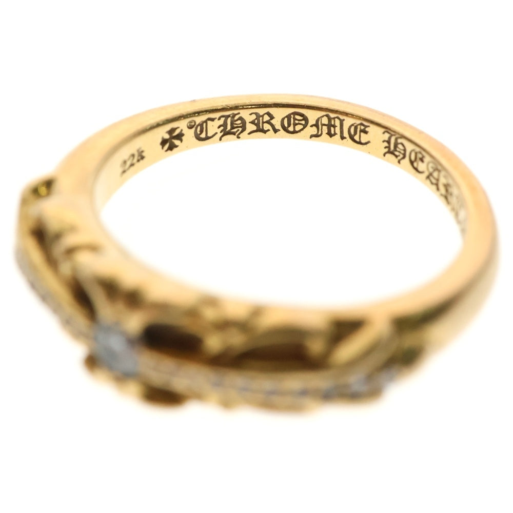 CHROME HEARTS(クロムハーツ) 22K BABYCLSC P/DIA ベイビークラシック フローラルクロスリング PAVEダイヤ ゴールド BCA055