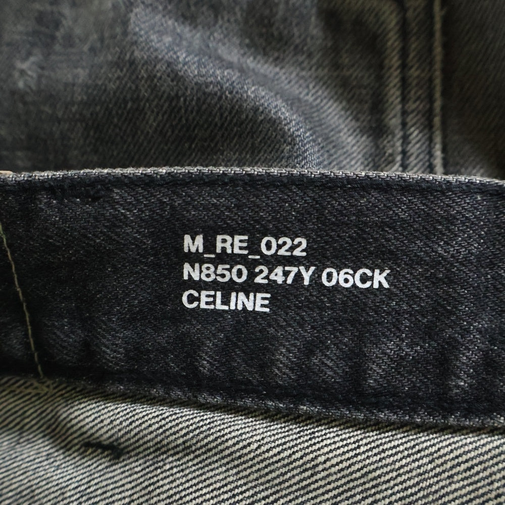 CELINE(セリーヌ) 24SS Wesley Jeans Destroyed Denim Pants 2N850247Y.06CK ウェスリージーンズ ブラックデストロイデニムパンツ グレー