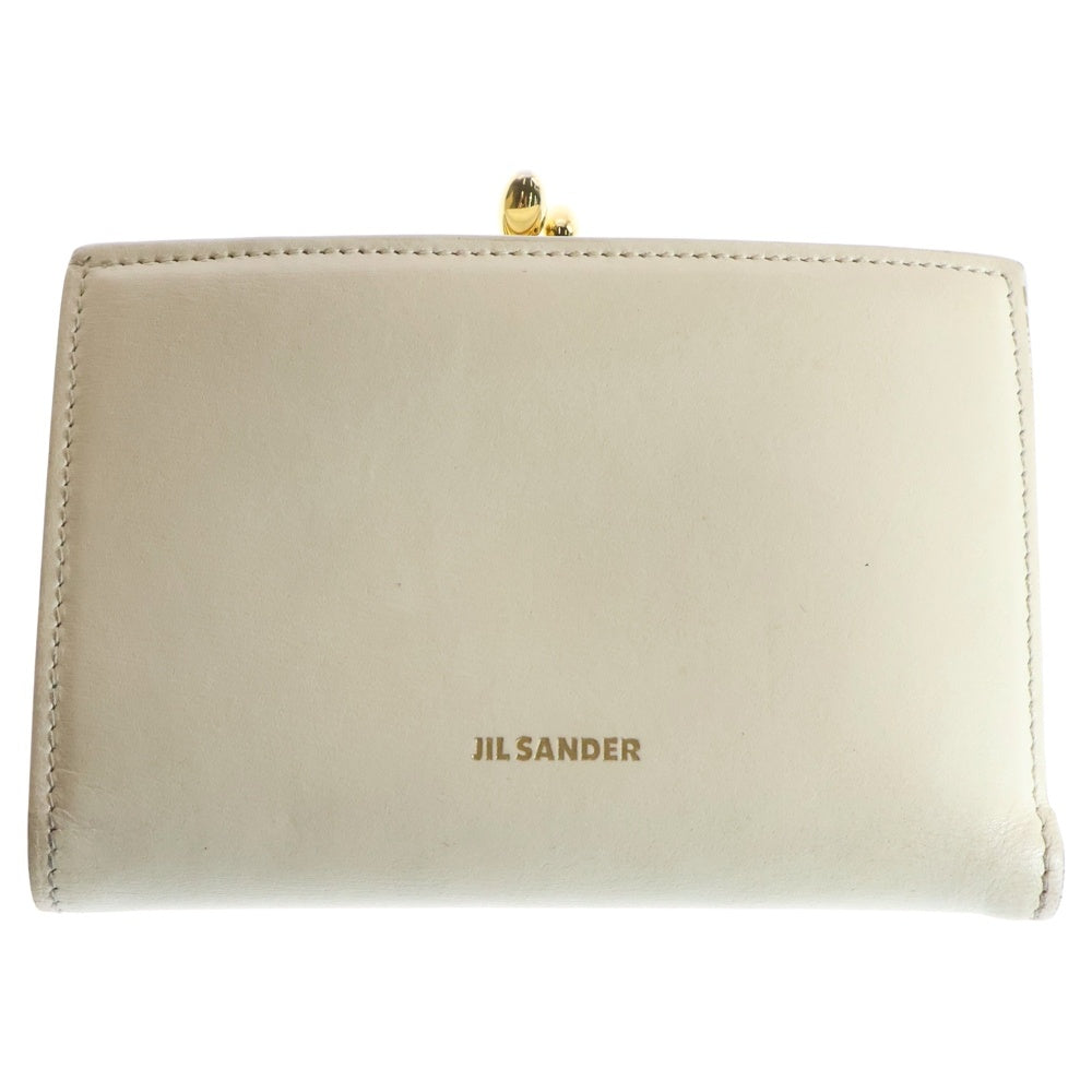 JIL SANDER(ジルサンダー) GOJI PURSE SM J07UI0015 P4840 254 ゴジパース 二つ折り コンパクトレザーウォレット がま口財布 レディース ベージュ
