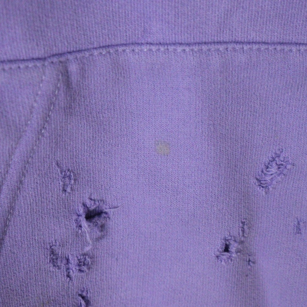 BALENCIAGA(バレンシアガ) 21SS Caps Destroyed Hoodie キャップス デストロイド フーディ プルオーバースウェットパーカー ダメージ加工 パープル 659403 TKVB6