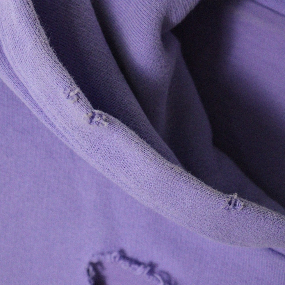 BALENCIAGA(バレンシアガ) 21SS Caps Destroyed Hoodie キャップス デストロイド フーディ プルオーバースウェットパーカー ダメージ加工 パープル 659403 TKVB6