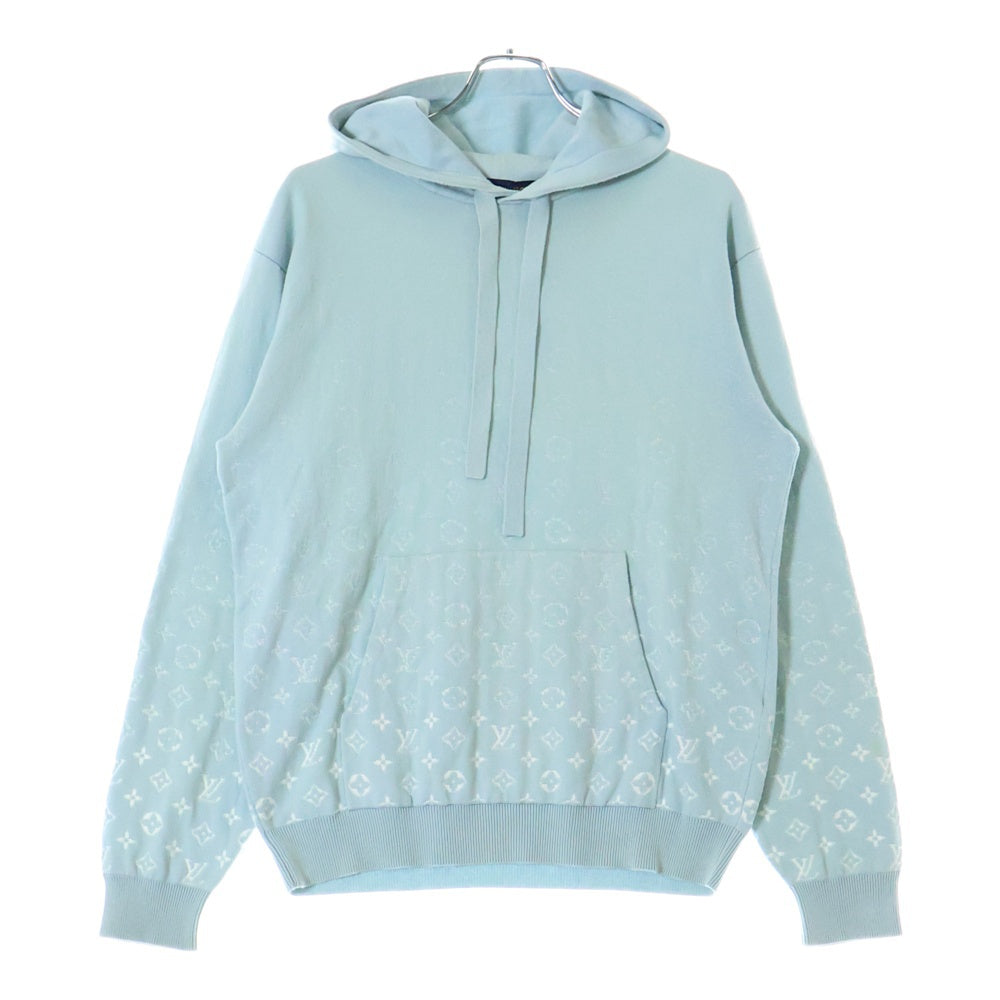 LOUIS VUITTON(ルイヴィトン) 23SS モノグラム グラディエント ジャガード コットン ニット プルオーバーパーカー ブルー RM231Q USO HNN45W