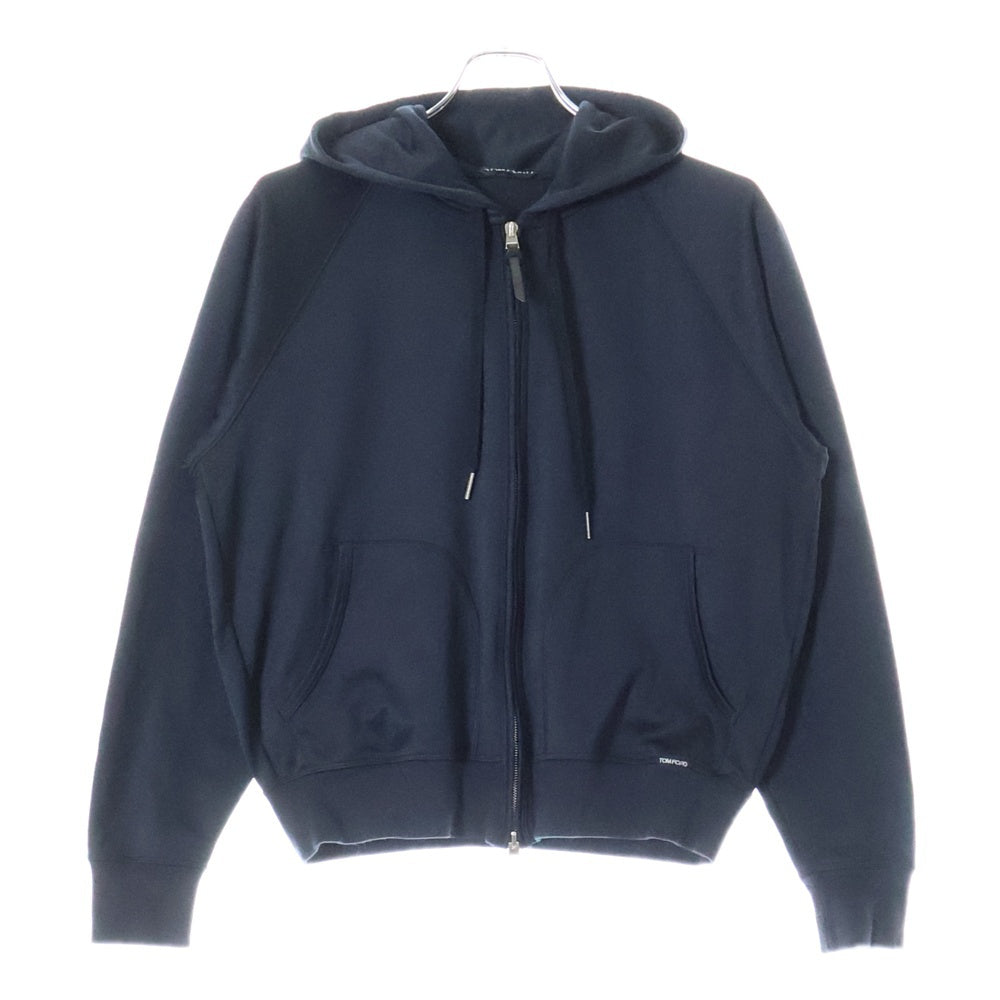 TOM FORD(トムフォード) 24SS コットン混 シップアップ スウェットフーディ パーカー ブラック BW282 TFJ213
