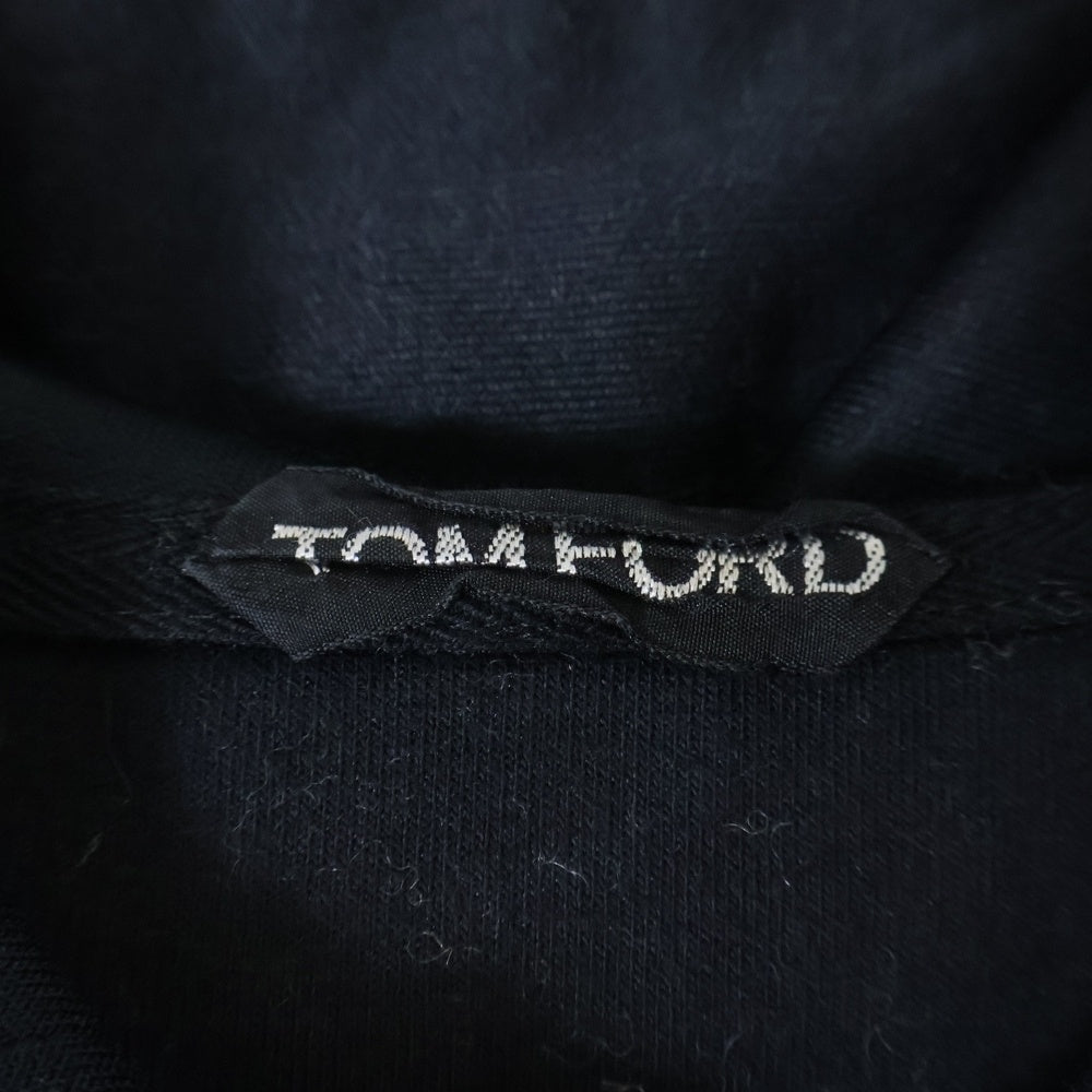 TOM FORD(トムフォード) 24SS コットン混 シップアップ スウェットフーディ パーカー ブラック BW282 TFJ213