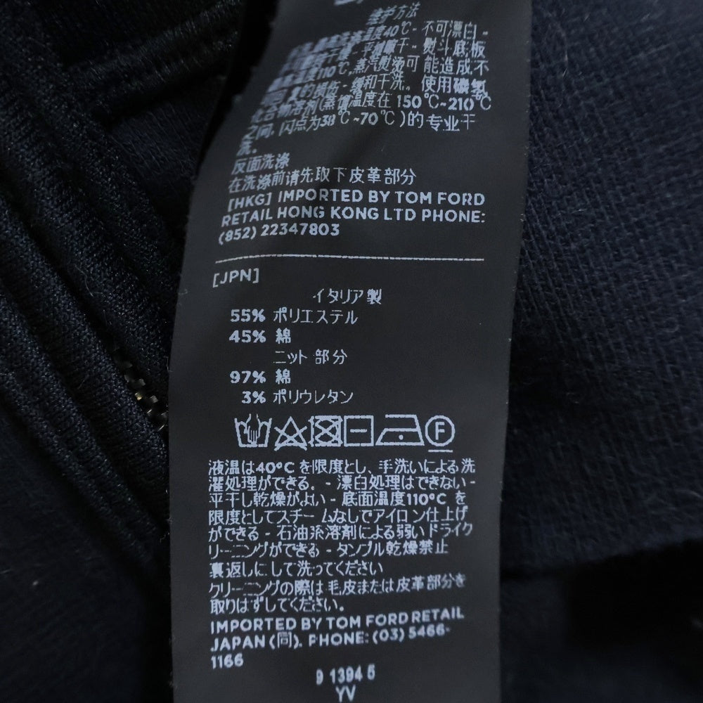 TOM FORD(トムフォード) 24SS コットン混 シップアップ スウェットフーディ パーカー ブラック BW282 TFJ213