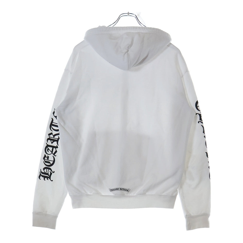 CHROME HEARTS(クロムハーツ) SWTSHRT HD ZIP アームロゴ ダガージップアップ スウェット フーディ パーカー ホワイト