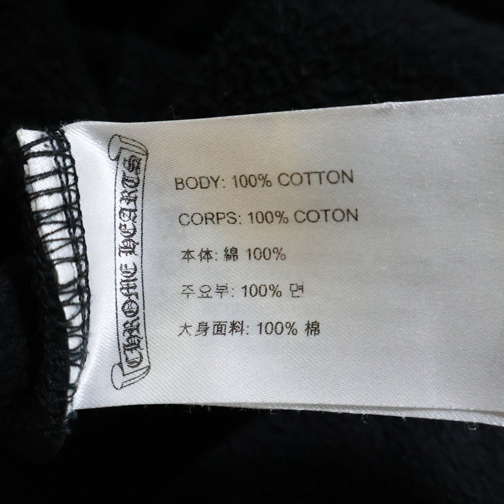 CHROME HEARTS(クロムハーツ) SWTSHRT PLVR プルオーバーパーカー 袖フローラルバックホースシュープリントパーカー ブラック