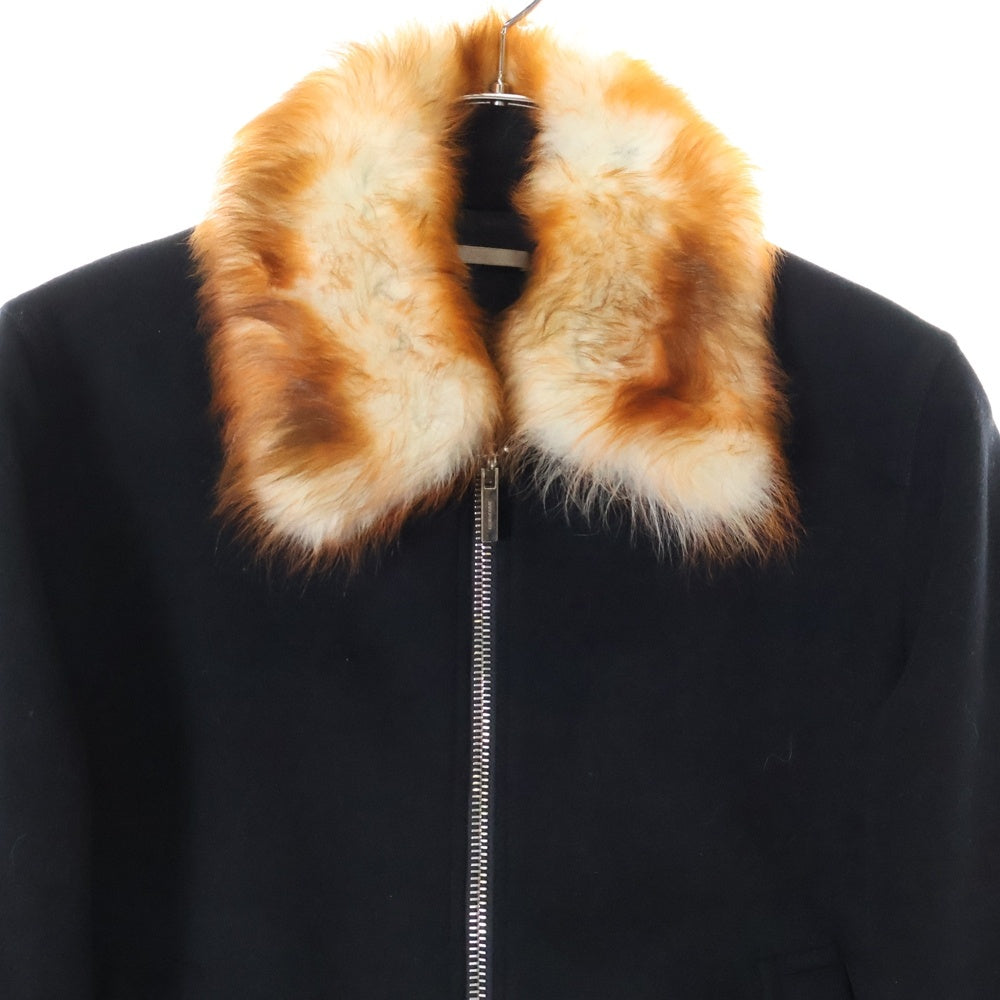 DIOR(ディオール) カシミヤ混 ジップアップ ファージャケット ブルゾン ブラック 733C467C3183