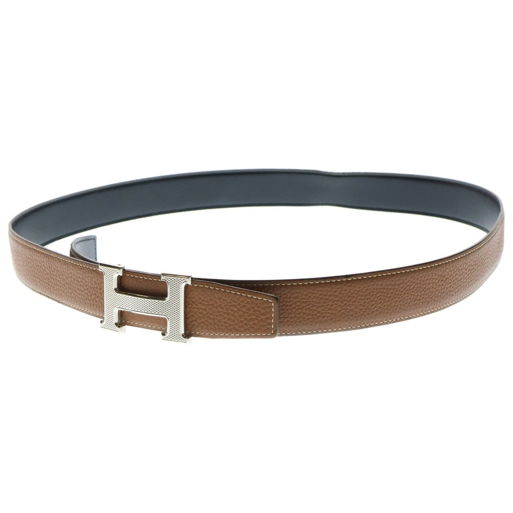 HERMES(エルメス) コンスタンス D刻印 19年製 Hロゴバックル シルバー金具 トリヨンクレマンス リバーシブル レザーベルト ブラウン