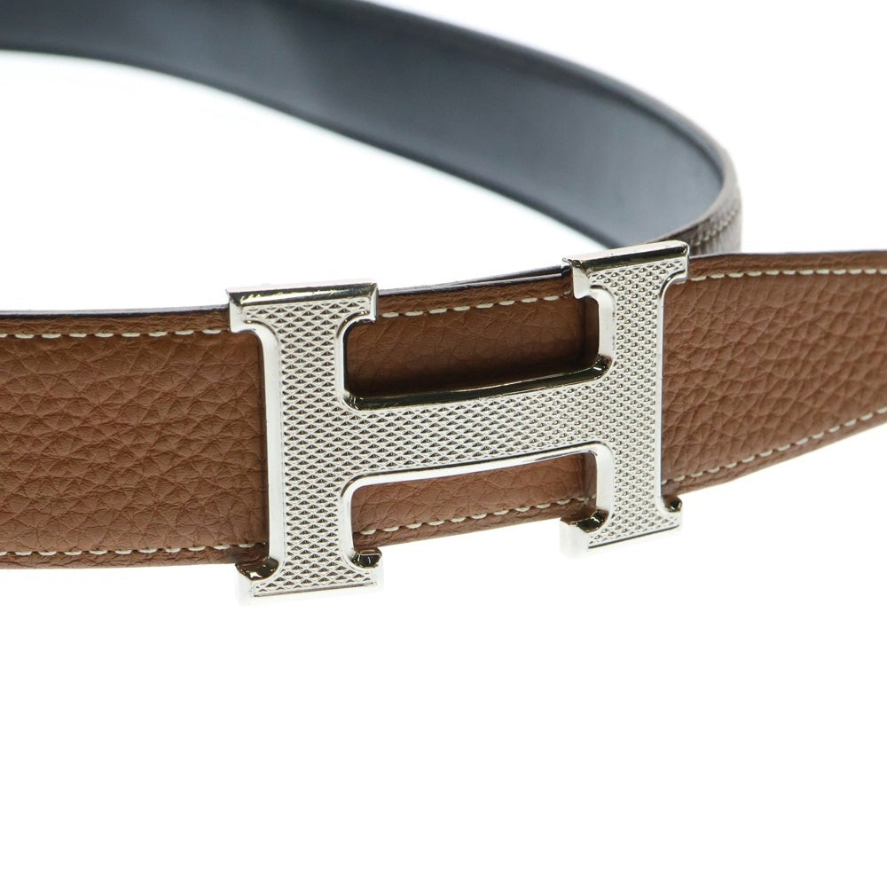 HERMES(エルメス) コンスタンス D刻印 19年製 Hロゴバックル シルバー金具 トリヨンクレマンス リバーシブル レザーベルト ブラウン