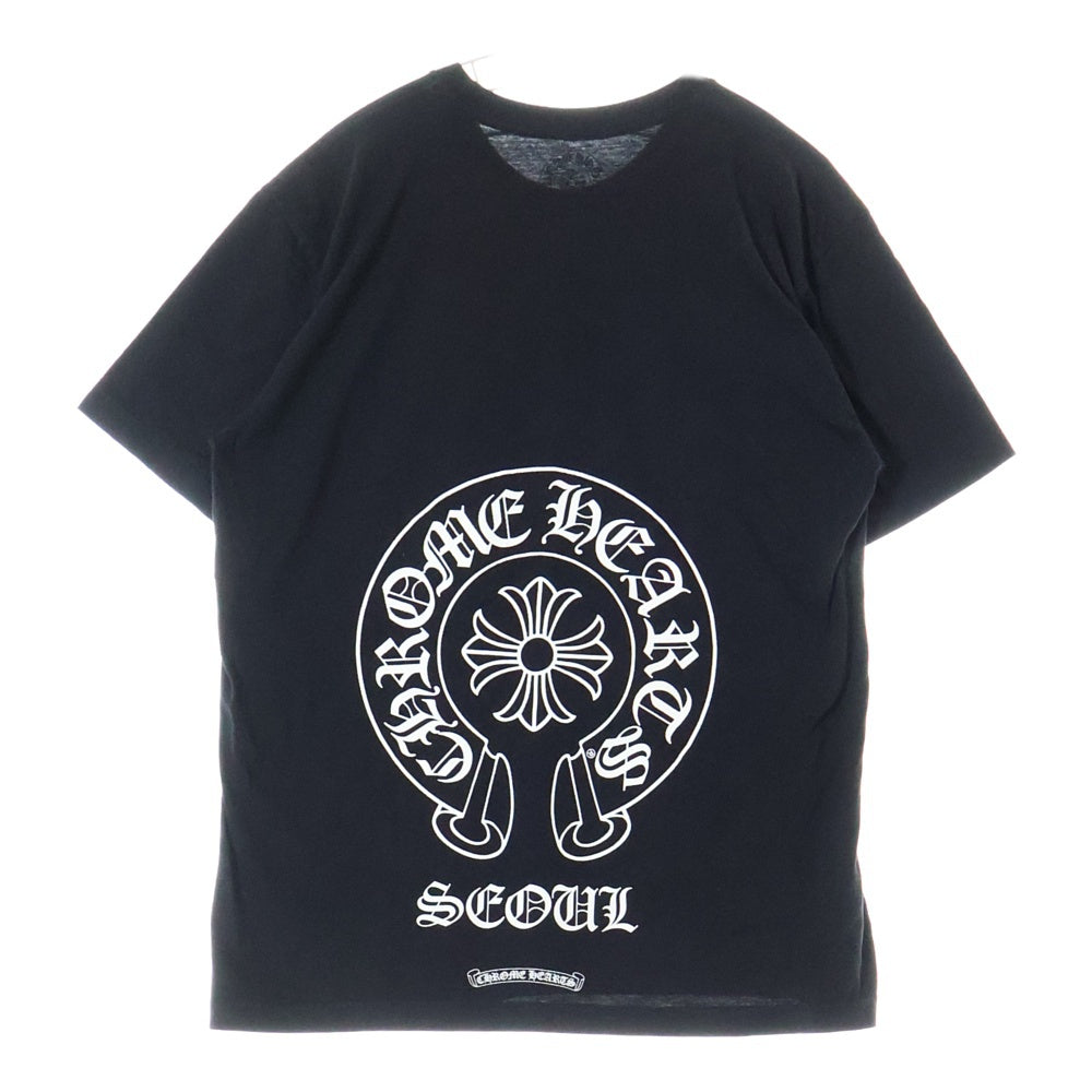 CHROME HEARTS(クロムハーツ) Seoul Horseshoe Tee ソウルホースシュー ロゴプリント 半袖Tシャツ カットソー ソウル限定 ブラック