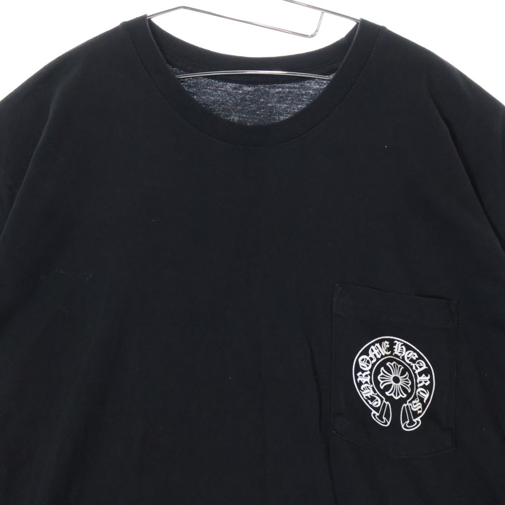 CHROME HEARTS(クロムハーツ) Seoul Horseshoe Tee ソウルホースシュー ロゴプリント 半袖Tシャツ カットソー ソウル限定 ブラック