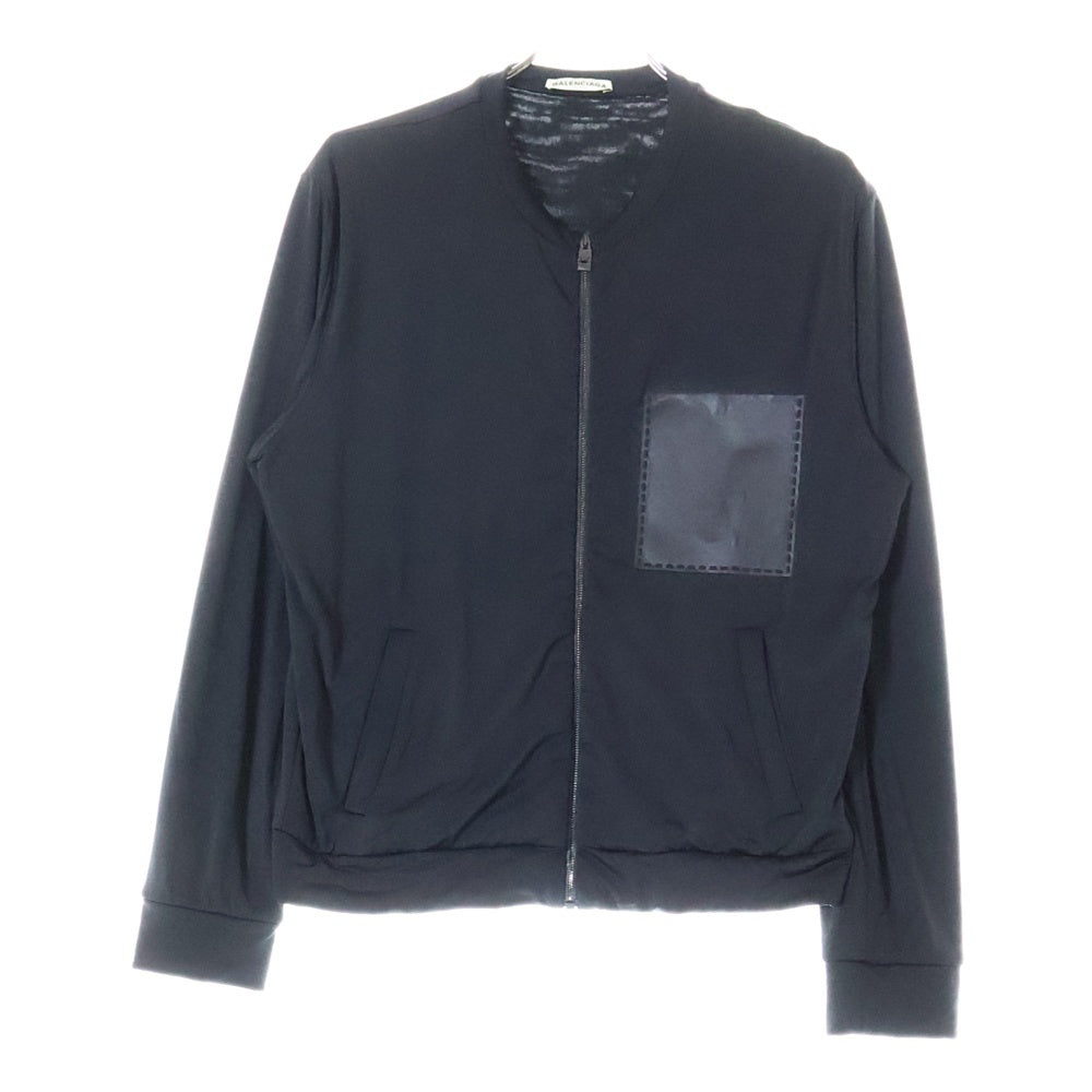 BALENCIAGA(バレンシアガ) ポリエステル ジップアップ ノーカラージャケット ブラック 412907 TQK21