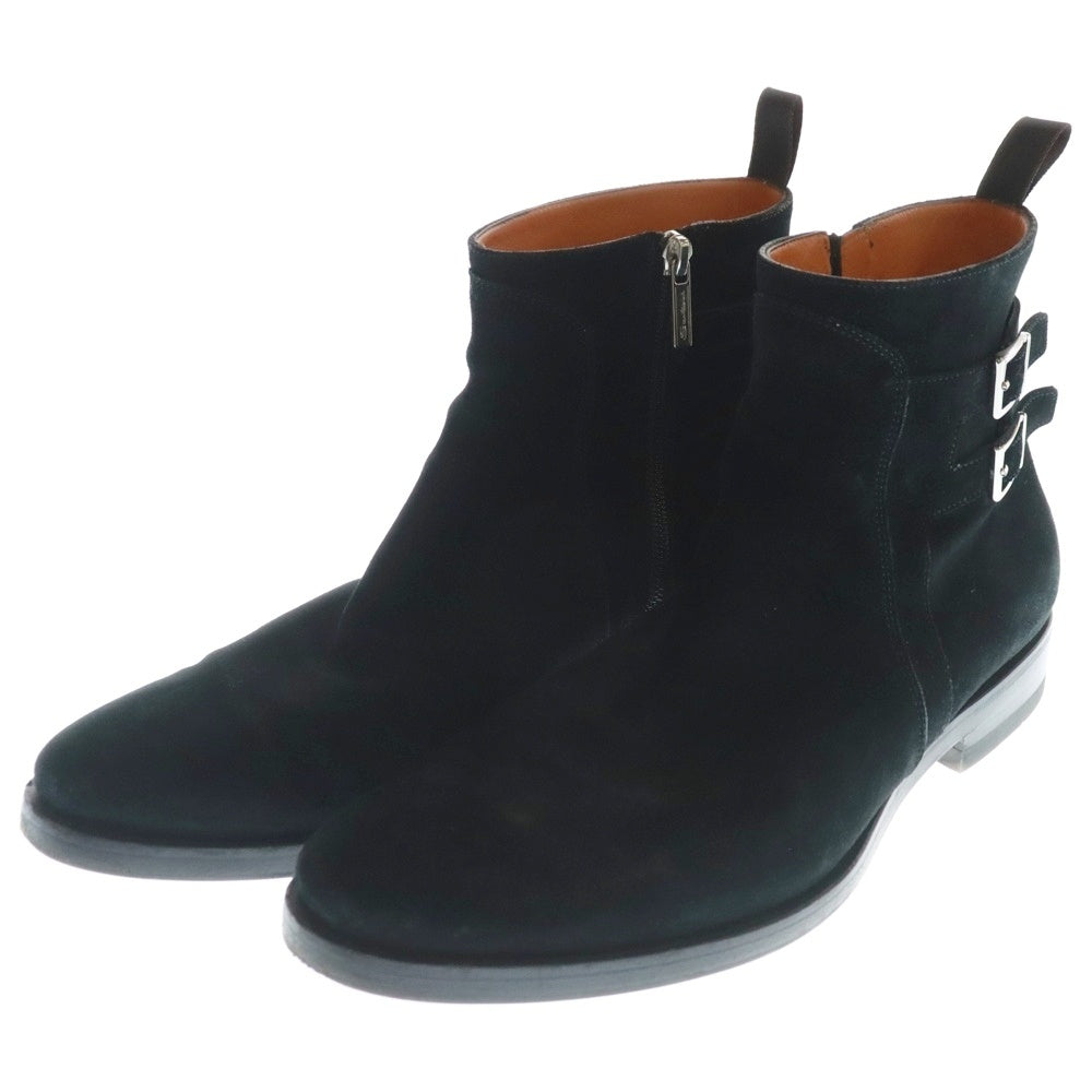 Santoni(サントーニ) スエード レザー ベルトブーツ ブラック 17712